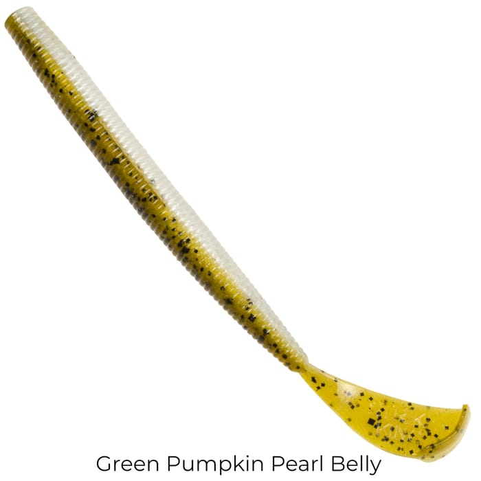 Strike King Rage Cut-R Worm Lures 15cm Green Pumpkin Pearl Belly