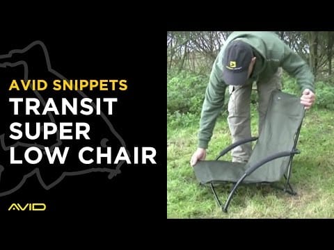 Demonstrating the Avid Carp Transit Super Low Chair.