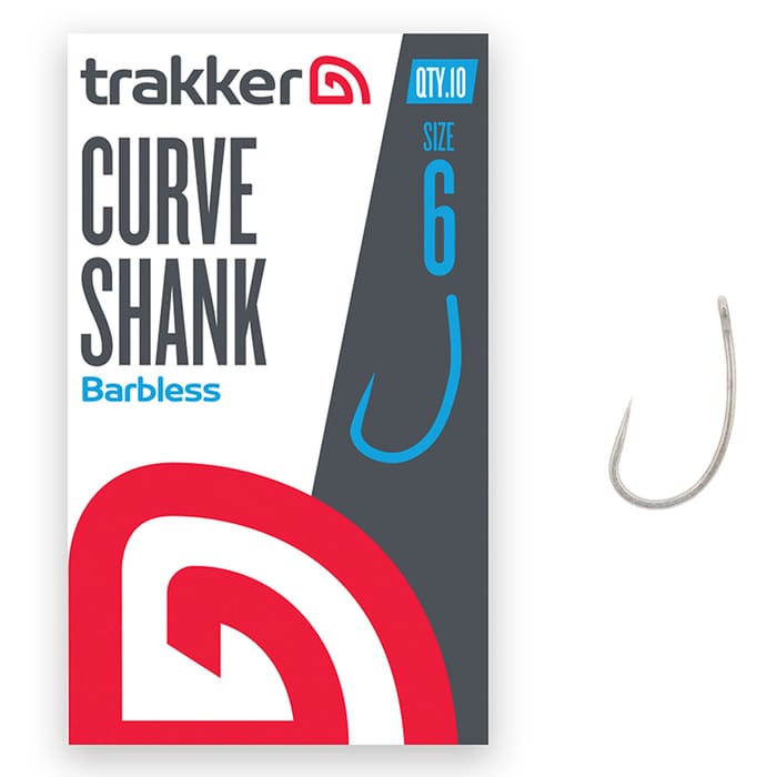 Trakker Curve Shank Fishing Hooks Barbless Size 6