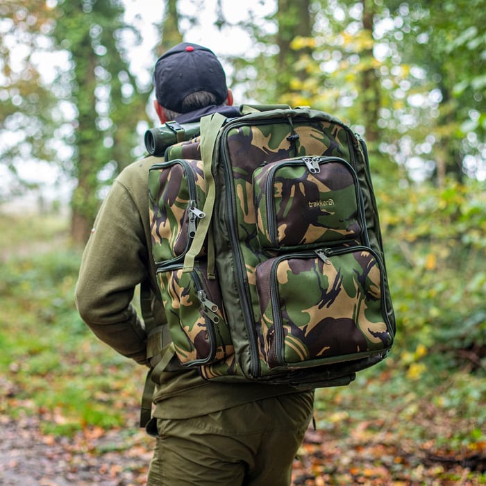 Trakker DPM 50 Ltr Rucksack In Use