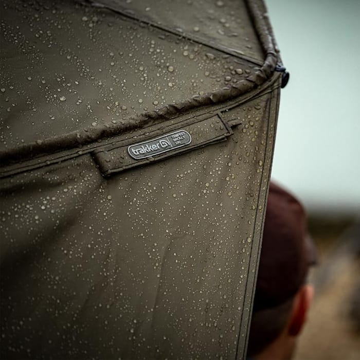 Trakker Tempest Fishing Brolly 100 Skull Cap Wrap Close Up Logo