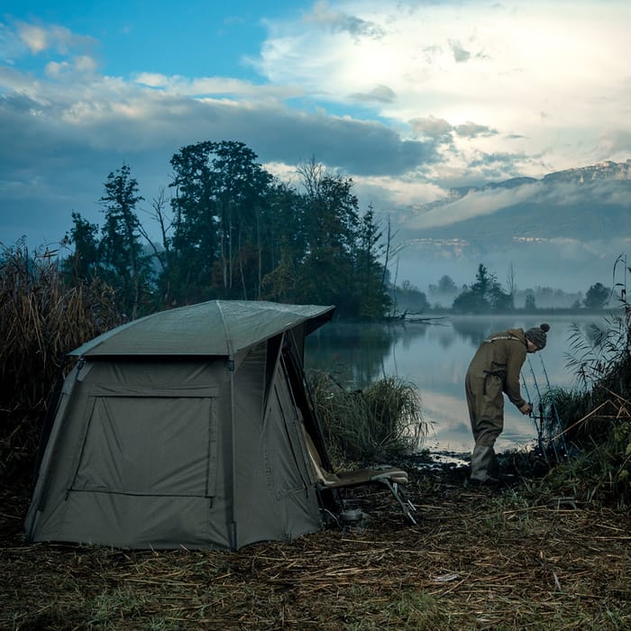 Trakker Tempest RS 100 Bivvy Skull Cap In Use 2