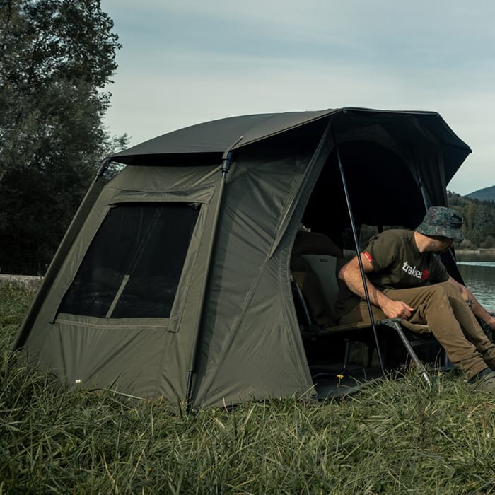 Trakker Tempest RS Brolly Skull Cap In Use 3