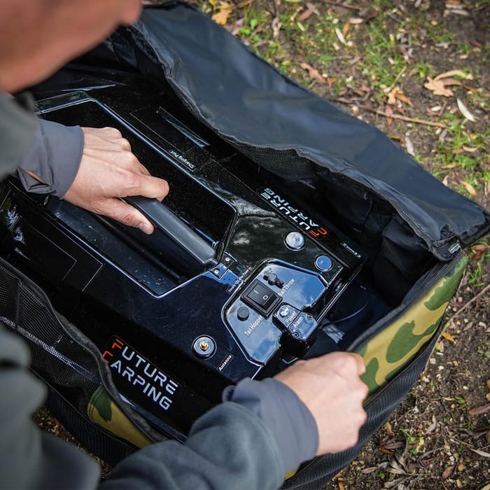 Future Carping V70 Black Fishing Bait Boat In Bag