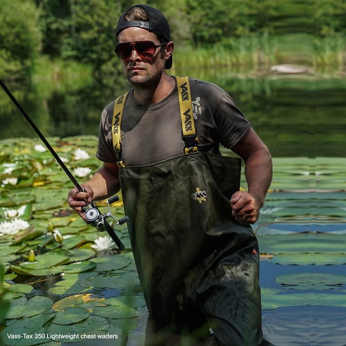 Vass-Tex 350 Lightweight Waders Non-Studded In Use  5