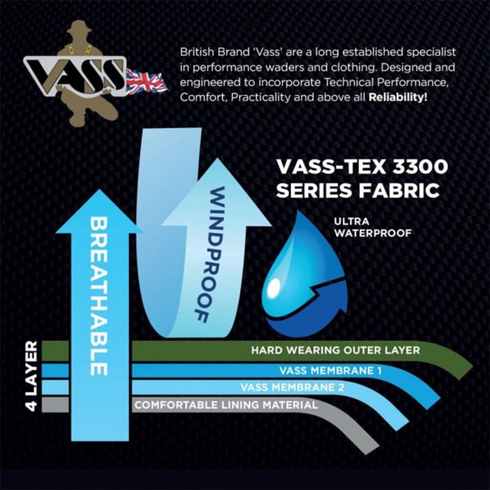 Vass-Tex 3300-70E Breathable Chest Waders Khaki 7