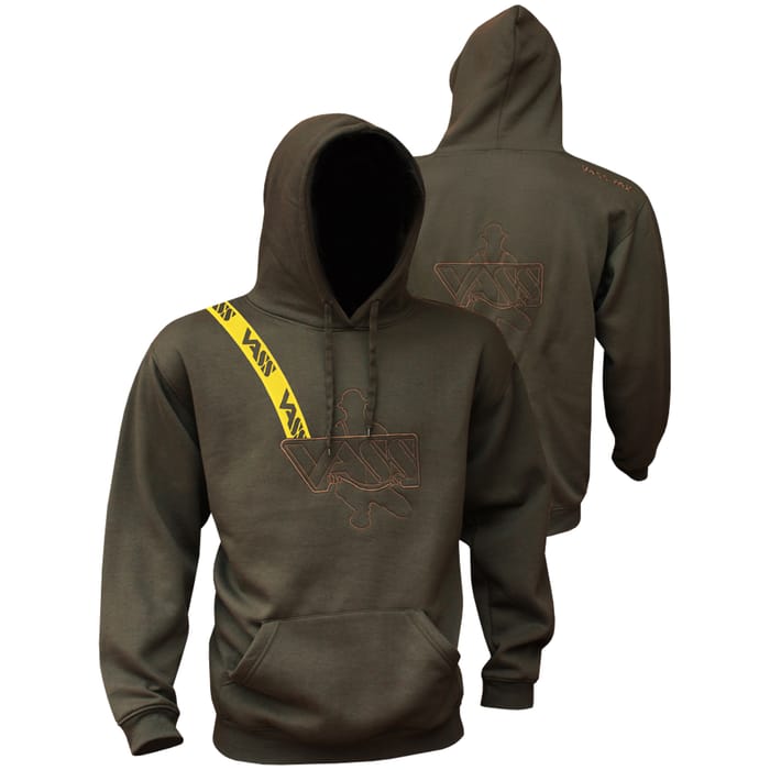 Vass Khaki Hoody with Yellow Printed Strap