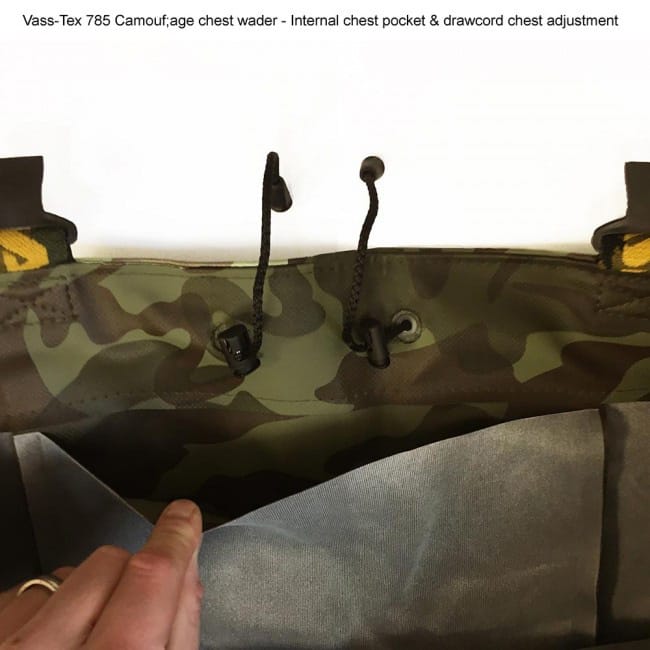 Vass-Tex 785 Heavy Duty Camo Chest Wader Non-Studded Close Up 6
