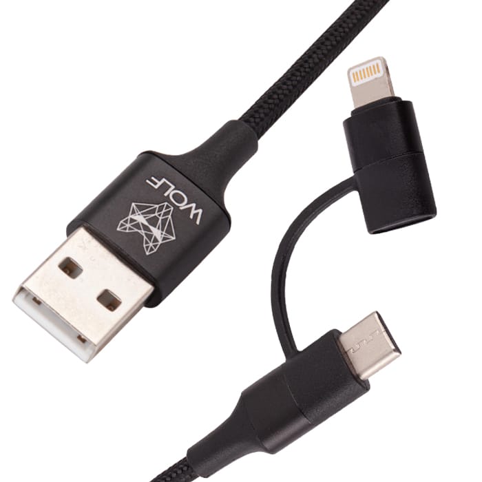 Wolf 2 in 1 Charging Cable