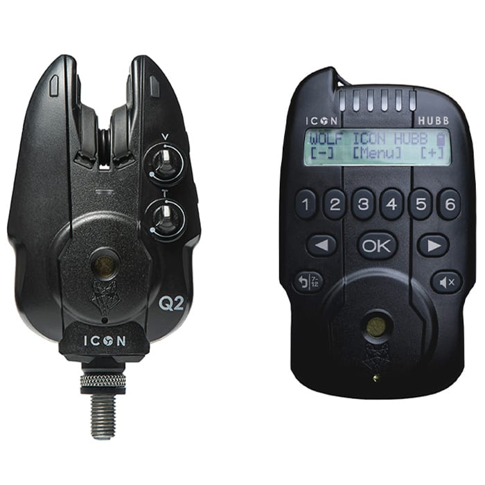 Wolf ICON Q2 Fishing Bite Alarm Set & HUBB Receiver