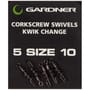 Gardner Corkscrew Swivels Kwik Change Size 10