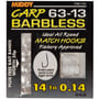 Middy 63-13 Carp Match Barbless Hooks To Nylon 14 to 4.4lb