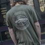 Aqua Products Big Logo Khaki T-Shirt In Use 1
