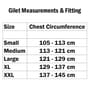 Aqua Products High Neck Hooded Gilet Size Guide