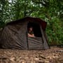 Fox Frontier Lite Camo Bivvy & Camo Vapour Peak In Use 1