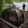 Fox Frontier Lite Camo Bivvy & Camo Vapour Peak In Use 3