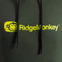 RidgeMonkey APEarel Dropback Heavyweight Fishing Hoodie Green Close Up Logo