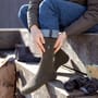 Heat Holder Olive Angling Outdoor Junior Socks In Use