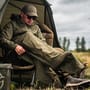 Korda Kore Drykore Fishing Over Trousers Olive In Use