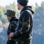 Korda TK Dark Kamo Fishing Hoodie In Use 2