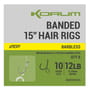 Korum Banded Hair Rigs - 15 Inch - Barbless