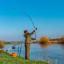 Korum Bopper Bait Up Spod Fishing Rod In Use 2