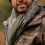 OMC Water Repellent Centre Half Camo Fishing Scarf In Use 6