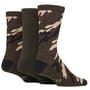 Country Pursuit Water Repellent Socks Camo Green - 3 Pack