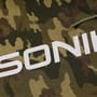 Sonik Camo Fishing Hoodie Close Up Branding
