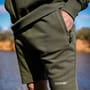 Sonik Green Fleece Fishing Shorts In Use 4