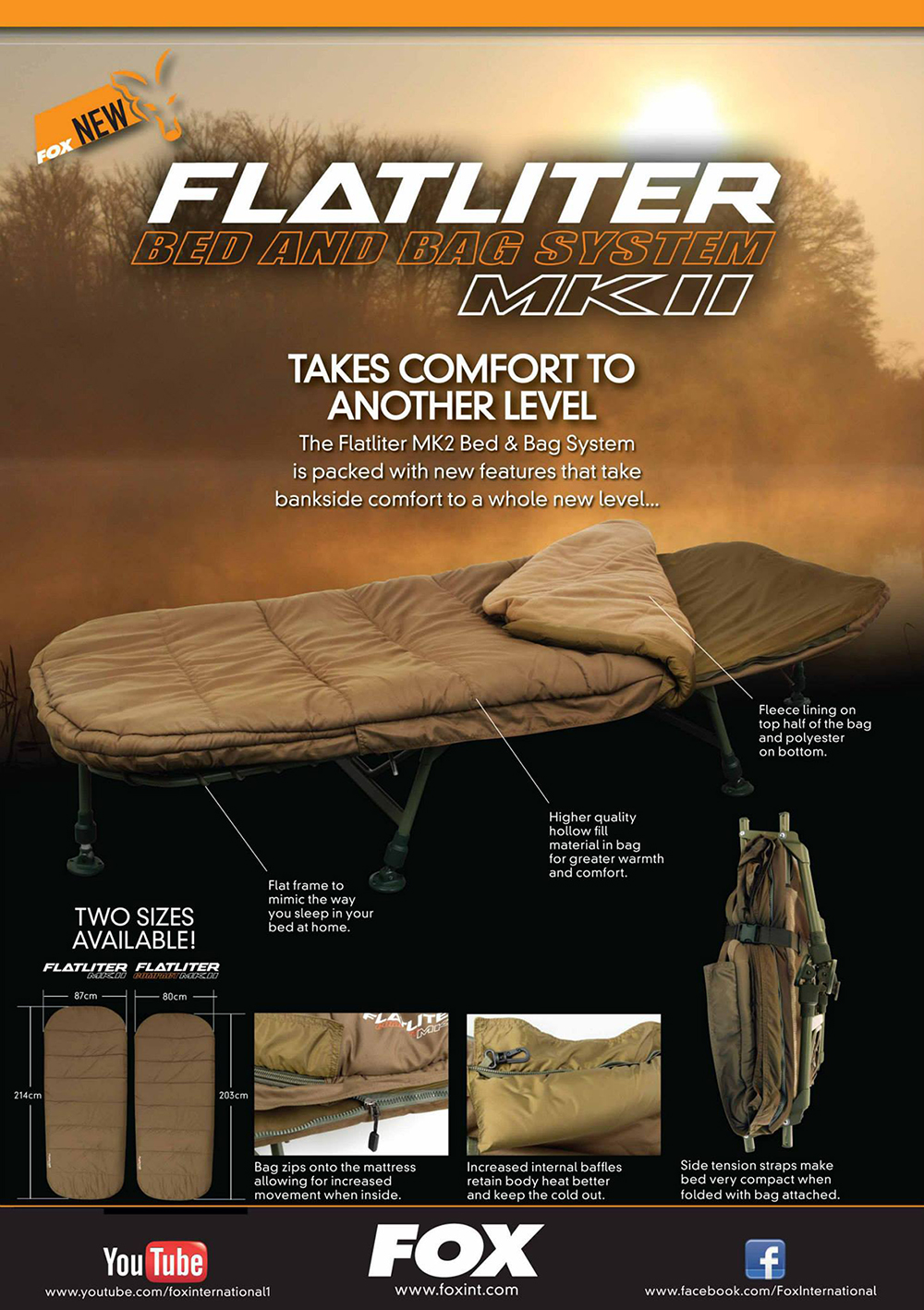 Fox flatliter compact mk2 bedchair Clearance