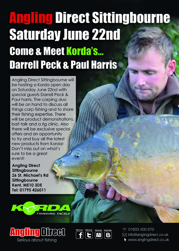 In Our Sittingbourne Store This Saturday, Korda's Darrell Peck!