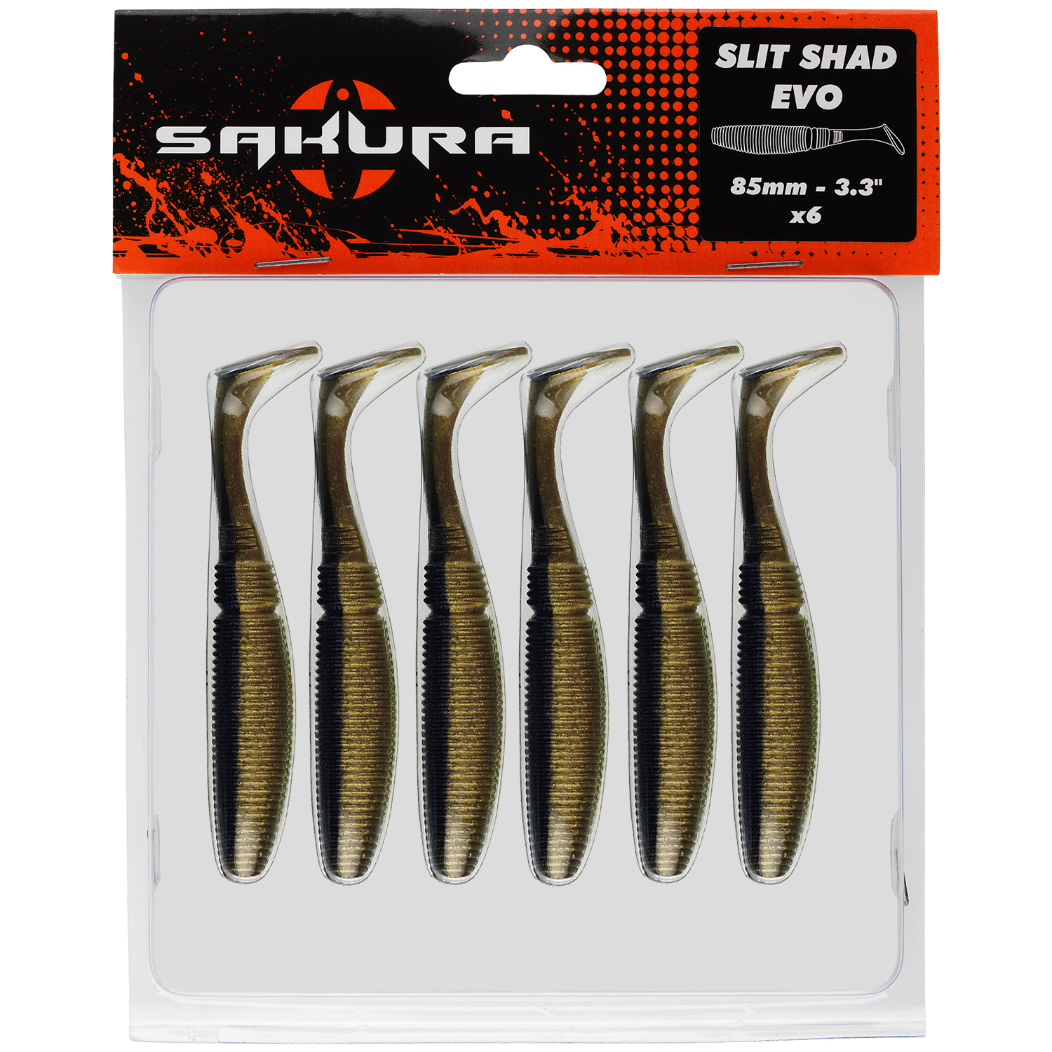 6 Leurres Souples Sakura Slit Shad Evo 85 - Mix - Pêche Mer Et Rivière - Neufs