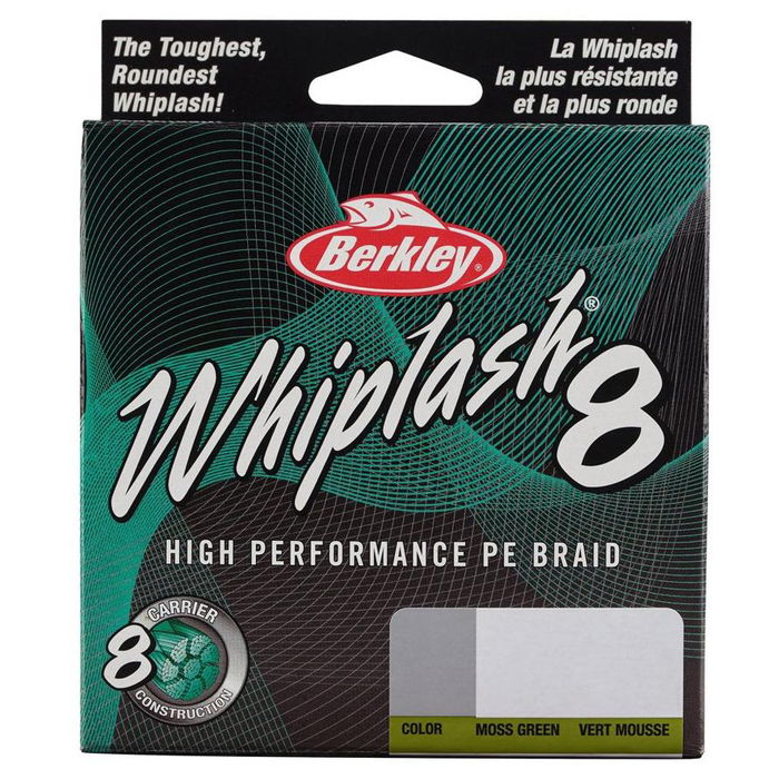 Berkley Whiplash8 Trecciato Per Pesca – 100% Fibra PE, 8 Capri, Resistente All'Abradimento, Acqua Dolce E Salata