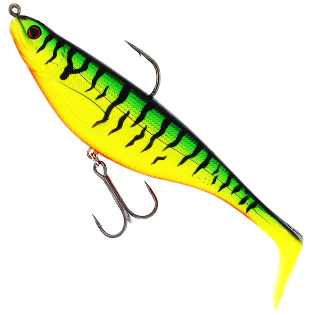 Westin Shad Teez 12cm Crazy Firetiger - Esca Artificiale In Gomma Per Pesca Predatori (Luccio, Lucioperca, Persico) - Corpo Alto Con Movimento Rotante, Occhi Realistici