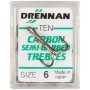 Drennan Carbon Semi Barbed Trebles 6