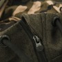 Fox Chunk Dark Olive Hoody Zip Close Up