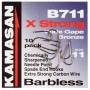 Kamasan B711 X-Strong Wide Gape Barbless Hooks Size 11