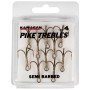Kamasan Pike Trebles Semi Barbed Hooks Size 4