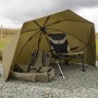 Korum 50inch Graphite Brolly Fishing Shelter  Set Up