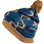 RidgeMonkey Camo Bobble Hat Blue/Brown