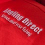 AD Emblem Red Fishing Hoodie 2019 Close Up