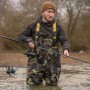 Avid Carp 420D Camo Chest Fishing Waders In Use 1