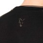 Fox Camo Logo Outline Black T-Shirt Close Up 2