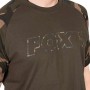 Fox Camo Logo Outline Khaki T-Shirt Close Up 2