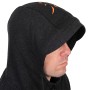 Fox Collection Black & Orange Lightweight Fishing Hoodie Close Up 1