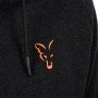 Fox Collection Black & Orange Lightweight Fishing Hoodie Close Up 4