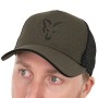 Fox Collection Green & Black Trucker Fishing Cap Close Up 1