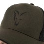 Fox Collection Green & Black Trucker Fishing Cap Close Up 2