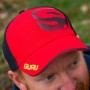 Guru Red 3D Fishing Cap In Use 2